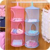 Mesh Hanging Storage Basket With 3 Compartments Foldable Hanging Storage