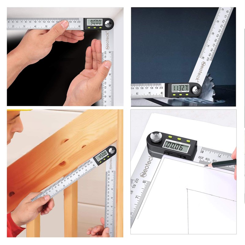 Neoteck Digital Angle Finder Ruler 8 inch/200mm Stainless Steel Digital