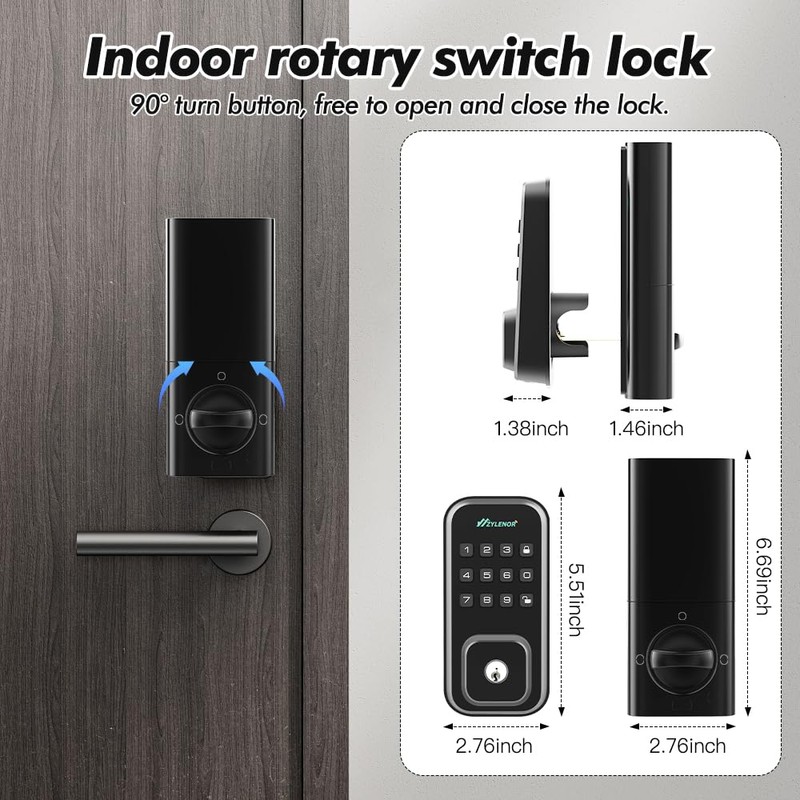 Zylenor Keyless Entry Door Lock, Smart Lock for Front Door