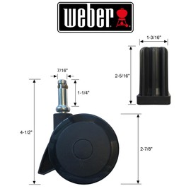 Weber # 70359 Fixed Caster with Insert