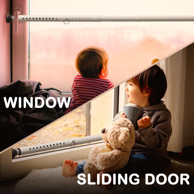 Sliding Door Security Bar, 16 to 51 Inch Adjustable Windows