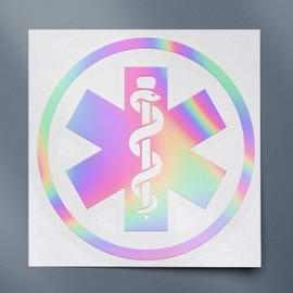 Transparent Decal Stickers of EMT Star PVC (Hologram) Premium Waterproof Vinyl Decal Stickers for Laptop Phone Accessory Helmet Car Window Mug Tuber Cup Door Wall Decoration ANDauto107063HO