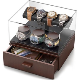 Luxury Watch Display Case Organiser | Zavoko - Color: Walnut - 7 watch