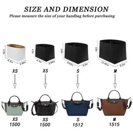 Neylissia Ultra-light Purse Organizer Insert Compatible with Longchamp Energy Series Bag and More, Waterproof Dup*nt Paper and Cotton Handbag Inner for Luxury Bags (Black, XS)