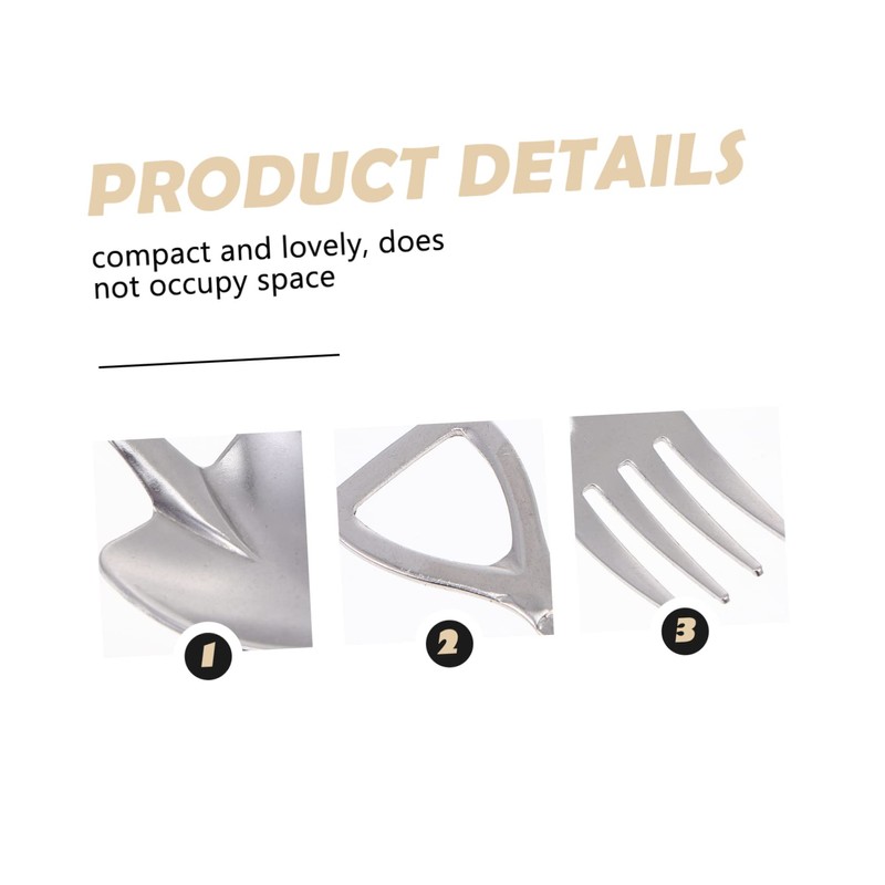 KICHOUSE 2pcs Stainless Steel Shovel Design Cutlery Set Multipurpose Fork