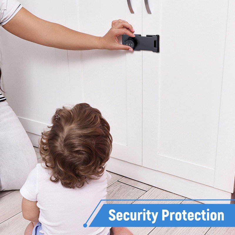 Forbabe Hasp with Combination Lock, 4.5 Inch Security Hasp Lock