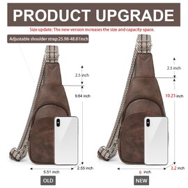 CLUCI Small Sling Bag for Women,Vegan Leather Crossbody Bags for Women,Fanny Packs with Guitar Strap