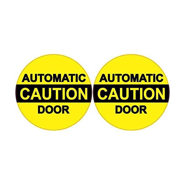 StickerTalk Caution Automatic Door Vinyl Stickers, 1 sheet of 2