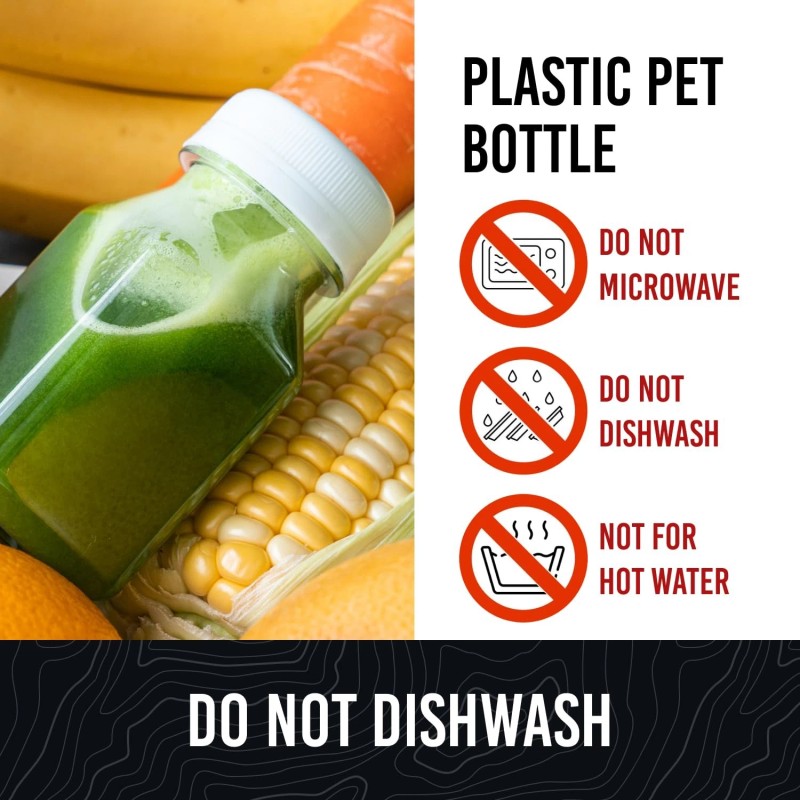 Norcalway 2Oz Small Plastic Bottles for Liquids Ginger Shot with