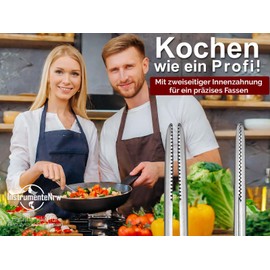 InstrumenteNRW Chef’s stainless steel meat/barbecue tongs, various lengths available., 14,0 cm, Silver