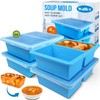 Walfos 1-Cup Silicone Freezer Molds with Lid, 4 Packs Soup