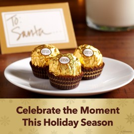 Ferrero Rocher, 4 Holiday Gift Boxes, Premium Gourmet Milk Chocolate Hazelnut, Individually Wrapped Chocolate, 7.9 oz Each