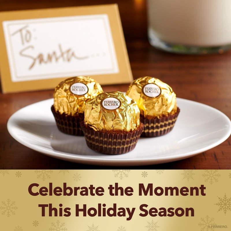 Ferrero Rocher, 4 Holiday Gift Boxes, Premium Gourmet Milk Chocolate
