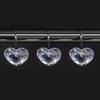 Gracelife Set of 12 Heart Shape Clear Crystal Shower Curtain