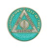 1 Year Sobriety Coin | Glitter Triplate AA Chip Recovery