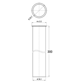 SANEI [Connected Straight Pipe Between Drain Plug and U Pipe] Single Brim Straight Pipe Diameter 1.5 x Length 11.8 inches (38 mm) x Length 11.8 inches (300 mm) H70-64-38X300