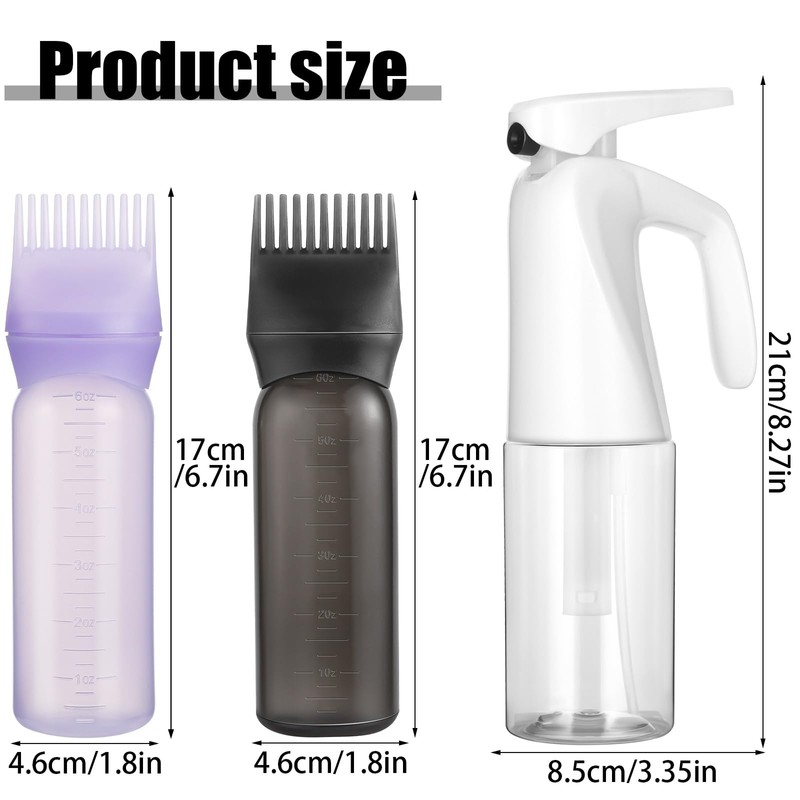 Pimoys Root Comb Applicator Bottle and Continuous Hair Spray Bottle,