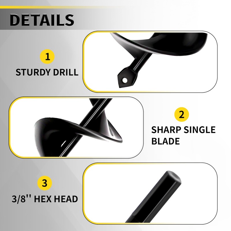 SORANGEUN 5pcs Auger Drill Bit for Planting - Plant Auger