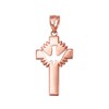 LA BLINGZ 10K Rose Gold Dove Cross Pendant Necklace (Pendant