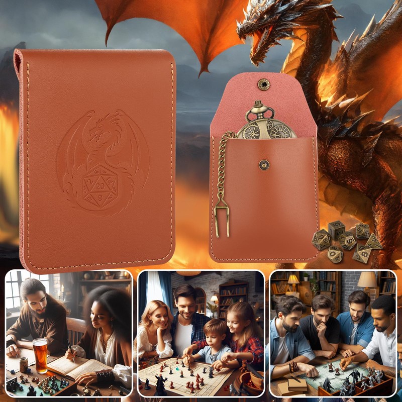 Mini DND Dice Set Bronze Steampunk Gear Pocket Watch Case