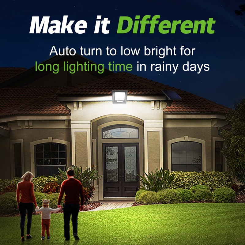 intelamp Solar Lights Outdoor, 4400mAh Solar Powered Flood Lights, Security