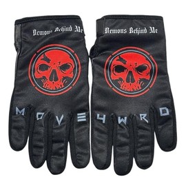 Demons Behind Me Black Gloves - Red Logo Medium