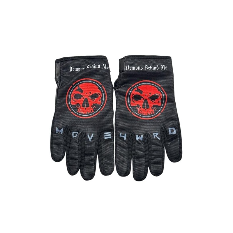Demons Behind Me Black Gloves - Red Logo Medium