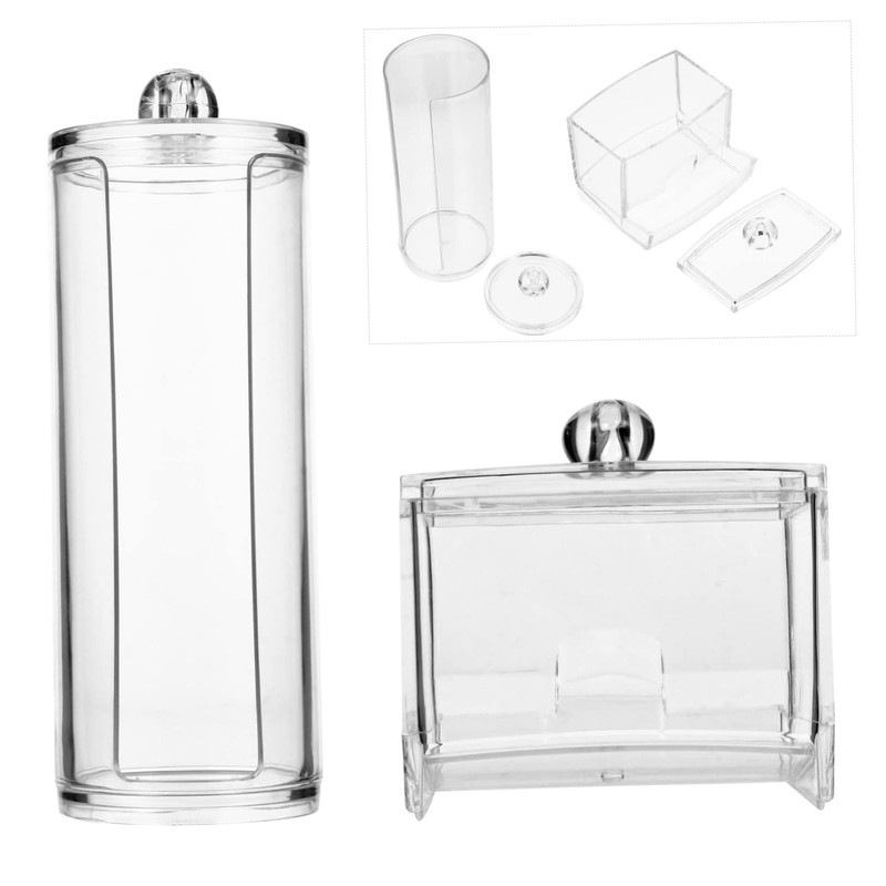ULTECHNOVO Long Lasting Cotton Pad Organizer Box 2pcs Makeup Storage