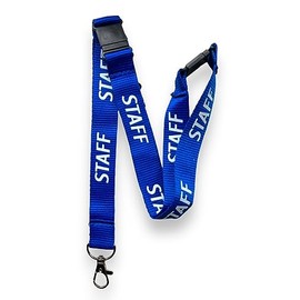 PAC Supplies Global 20mm STAFF Neck Lanyard With 3 Point (Triple) Safety Breakaway (Blue, 2)