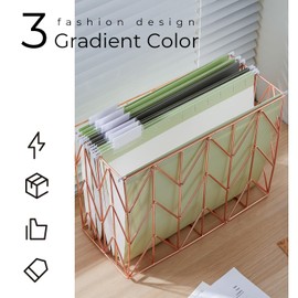 Y YOMA 6 Pack Gradient Hanging File Folders Letter Size Decorative Hanging Folder Pretty File Folder Organizer for Filing Cabinet Office Home with 1/5-Cut Adjustable Tabs, Leaf Green