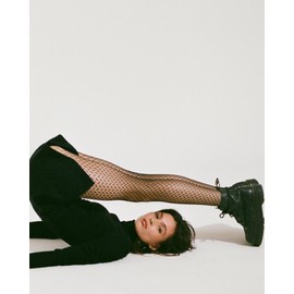 saint sass® Women's Aurora Fishnet Tights Geometric Pattern Black S/M, L/XL Made in Italy Pack of 1, black