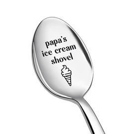 Funny Fathers Day Gift for Grandad Grandpa Papas Ice Cream Shovel Gift for Papa Retirement Birthday Presents for Grandpa Papa Spoon Gifts for Grandad Ice Cream Lover Gifts for Dad Daddy