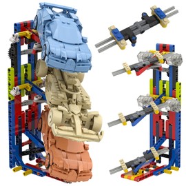 BloxBrix 1 Pack Display Stand For Speed Champion Cars,Upgraded 3-Layer Car Stand Sets,Kitfor Car-Display Compatible With Major Brands,Car Display Building