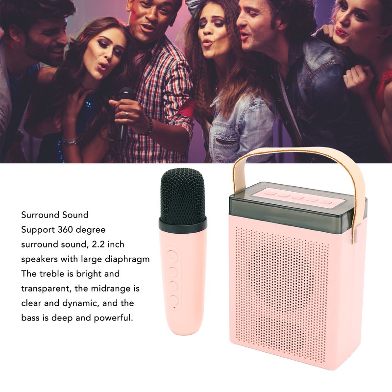 Karaoke Machine Set with RGB Light Rechargeable Bluetooth Speaker with