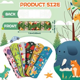 TUXIYA 300 Pack Kids Cartoon Bandages,30 Styles 6 Cartoon Themes Adhesive Bandages Kids,Colorful Bandage Flexible & Waterproof Adhesive for Minor Cuts and Scrapes