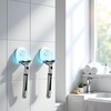 Dwuww 2Pcs Blue Suction Cup Hooks Removable Hook Razor Holder