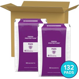 Incontinence Pads & Postpartum Incontinence Pads, 4 Drop Moderate Absorbency, Regular Length, 132 Count, Packaging May Vary