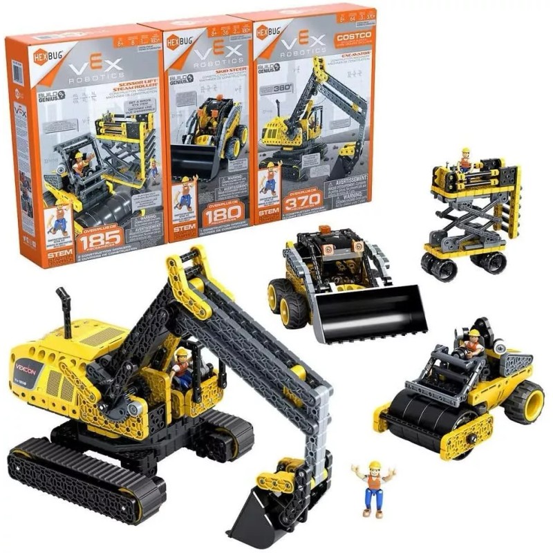 HEXBUG VEX ROBOTICS CONSTRUCTION VEHICLE 3 PACK, YELLOW *DISTRESSED PKG