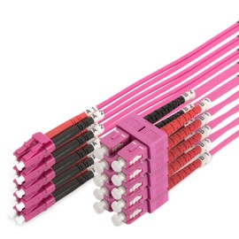 DIGITUS DK-2532-05-4 - OM4 Fibre Optic Cable - 5 Pack - 5m - LC to SC - Duplex - 1/10 / 40/100 Gbps - MM Multimode Fiber - Purple