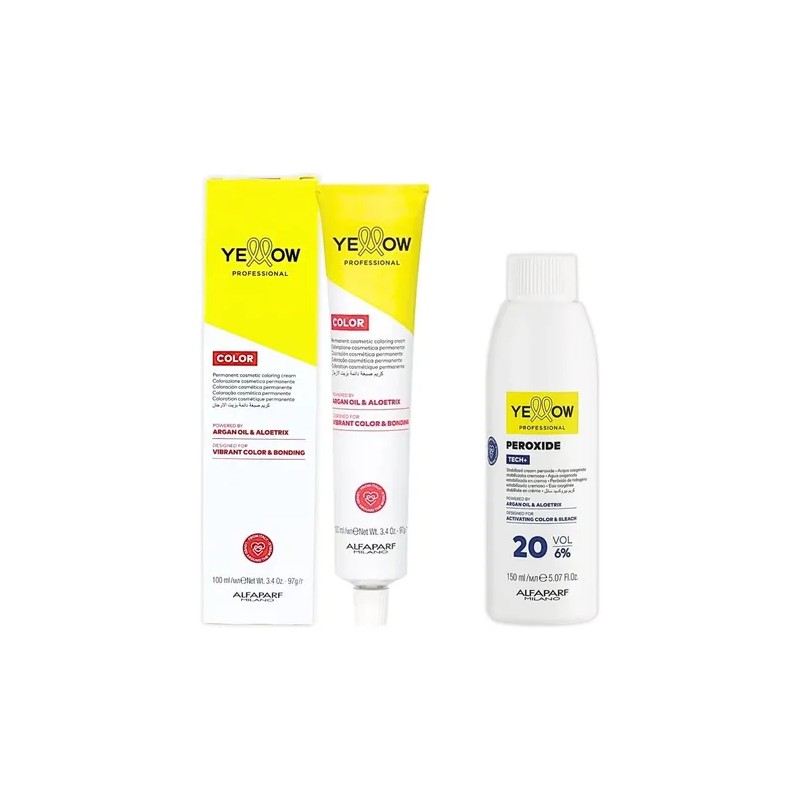 Tintes Permanente Alfaparf Yellow Color + Peroxide 20 Vol-6%