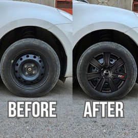 PRIGAN 14 Inch Black Universal Wheel Cover/Cap for All 14 Inch Cars (Size 14 Inch) (Set of 4 Pcs) (Press Fitting) Model- GTX Black 14