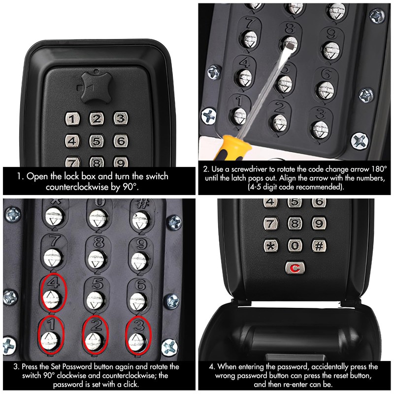 Key Safe Wall Mounted, Police Approved, Large Key Lock Box