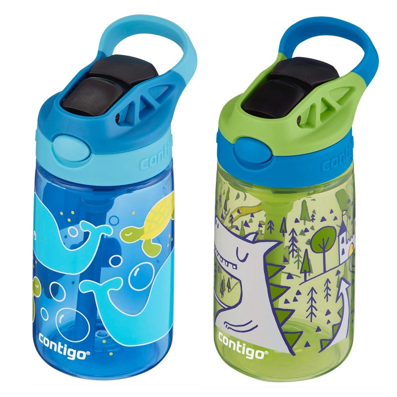 Contigo Kids AUTOSPOUT Straw Water Bottle 14oz Pack of 2