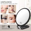 Magnifying Handheld Mirror Double Sided, 1X 15X Magnification Hand Mirror,