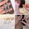 2 Pairs Long Rhinestone Earrings, Women's Earrings, Drop Earrings, Long