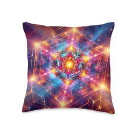 Metatron's Cube Sacred Geometry Throw Pillow