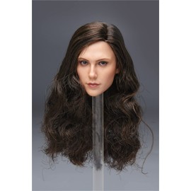1/6 Scale Female Head Sculpt,European Beauty Girl Curls Hair Head Carved for 12inch Female PH TBL JO Action Figure Body (Squint Version)