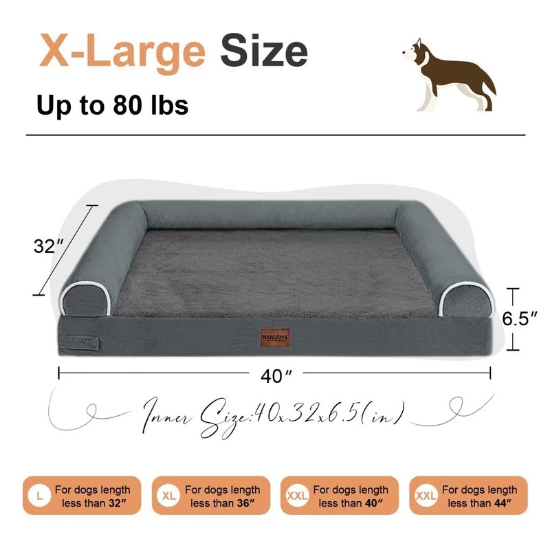 Large Dog Bed Orthopedic Washable: Beds Bolster XL Bed Big