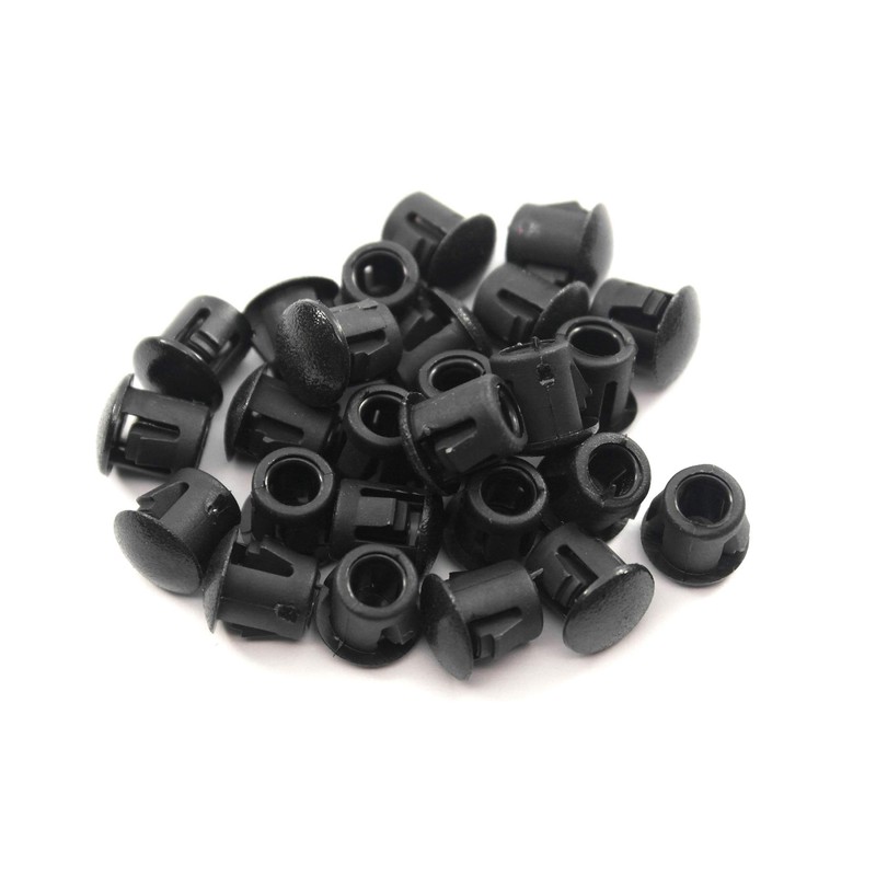 Black Nylon Hole Plugs Fits 1/4" Opening - Domed Textured
