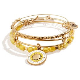 Alex and Ani AA637022Expandable Bangle BraceletRG,I Have the Power to Ignite the World Set of 3,Rafaelian Gold,Yellow, Bracelet